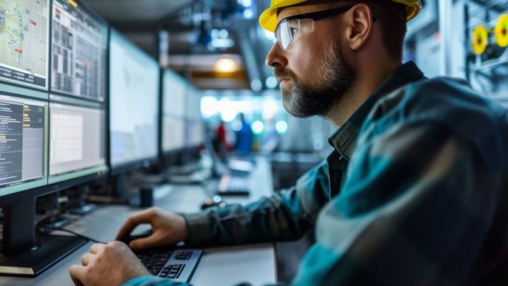 industrial manufacturing worker using AI